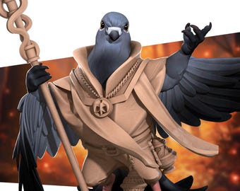 Dungeons and Dragons, DND TTRPG, Wargaming - Playable Character - Aarakocra, Kenku, Pidgeon - Cleric, Sorcerer, Wizard, Druid