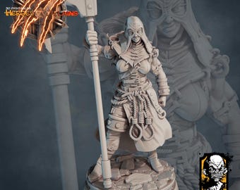 Dungeons and Dragons, DND TTRPG, Wargaming - Playable Character - Female Human Helga - Executioner, Fighter, Warrior, Barbarian