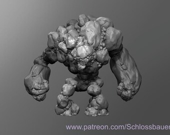 Dungeons and Dragons, DND TTRPG, Wargaming - Medium Earth Elemental - Living Landslide