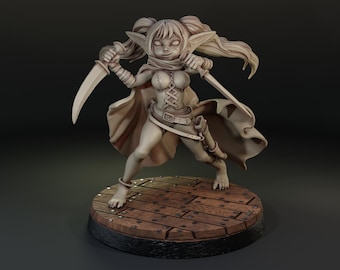 Dungeons and Dragons, DND TTRPG, Wargaming - Playable Character Female Goblin - Rogue, Fighter, Warrior