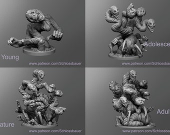 Dungeons and Dragons, DND TTRPG, Wargaming - Aberration - False Hydra