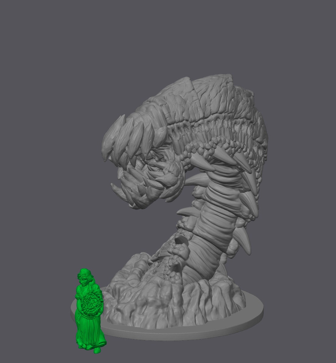 Purple Worm - Monster Worm, 40mm, 60mm, 80mm, 100mm Base Size