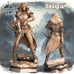 Dungeons and Dragons, DND TTRPG, Wargaming - Spielbarer Charakter Weiblicher Mensch Stiga - Waldläufer, Bogenschütze