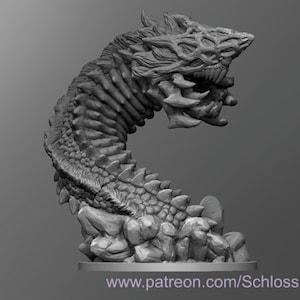 Dungeons and Dragons, DND TTRPG, Wargaming - Gargantuan Monstrosity - Frost Worm