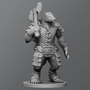 Dungeons and Dragons, DND TTRPG, Wargaming - Playable Character - Badger Warrior