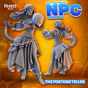 Dungeons and Dragons, DND TTRPG, Wargaming - NPC Character - Female Fortune Teller - Town Folk