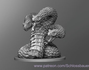 Dungeons and Dragons, DND TTRPG, Wargaming - Dreiköpfige Schlange - Tryclyde