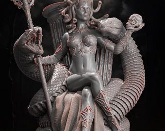 Dungeons and Dragons, DND TTRPG, Wargaming - Playable Character - Female Medusa - Sorceress, Witch, Druid