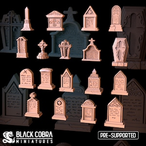 Dungeons and Dragons, DND TTRPG, Wargaming - Tombstones - Graveyard, Decoration