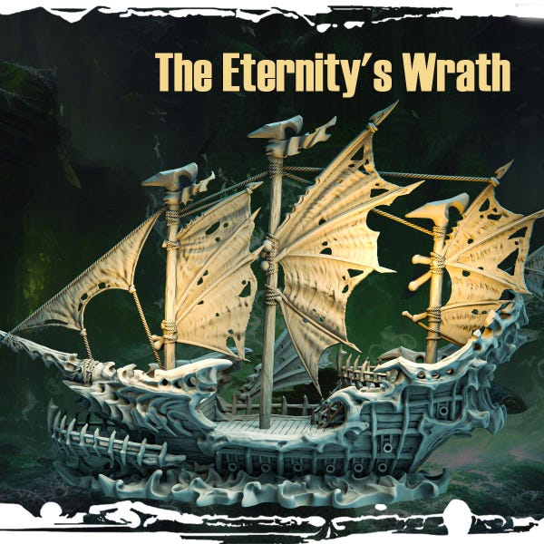 Dungeons and Dragons, DND TTRPG, Wargaming - Pirate Ship - The Eternity's Wrath - Boat