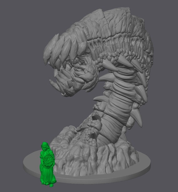 Purple Worm - Monster Worm, 40mm, 60mm, 80mm, 100mm Base Size