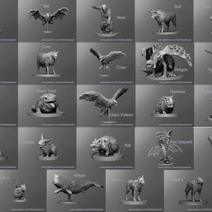 Dungeons and Dragons, DND TTRPG, Wargaming - NPC - Undead Zombie Animals