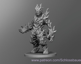 Dungeons and Dragons, DND TTRPG, Wargaming - 60mm tall - Elemental - Fire