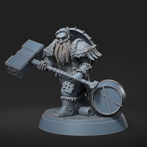 Dungeons and Dragons, DND TTRPG, Wargaming - Speelbaar personage - mannelijke dwerg - paladijn, krijger, jager
