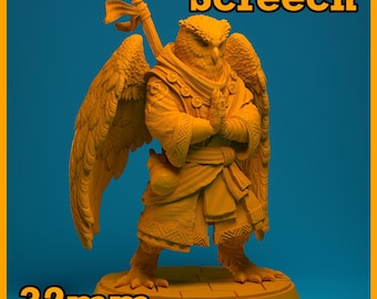Dungeons & Dragons, DND TTRPG, Wargaming - Playable Character - Owlin Screech - Monk, Barbarian, Fighter, Warrior, Rogue