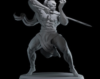 Dungeons and Dragons, DND TTRPG, Wargaming - Character Male Orc Dumgral Barbarian, Monk, Fighter