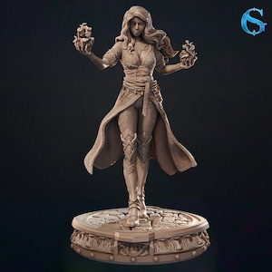 Dungeons and Dragons, DND TTRPG, Wargaming - Playable Character - Female Human Randomina - Sorcerer, Wizard, Warlock, Druid