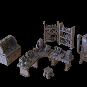 Dungeons and Dragons, DND TTRPG, Wargaming - Alchemy Set - Dungeons, Room, Furniture