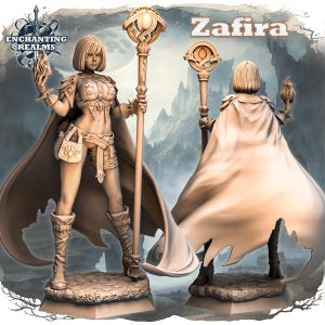Dungeons and Dragons, DND TTRPG, Wargaming - Playable Character Female Human Zafira - Sorceress, Wizard, Cleric, Druid