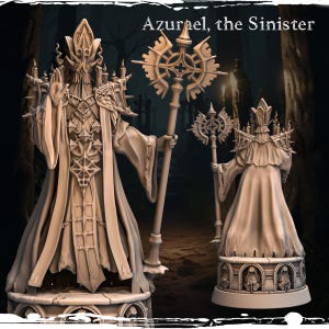 Dungeons and Dragons, DND TTRPG, Wargaming - Playable Character - Male Azurael - Warlock, Necromancer, Cleric, Wizard