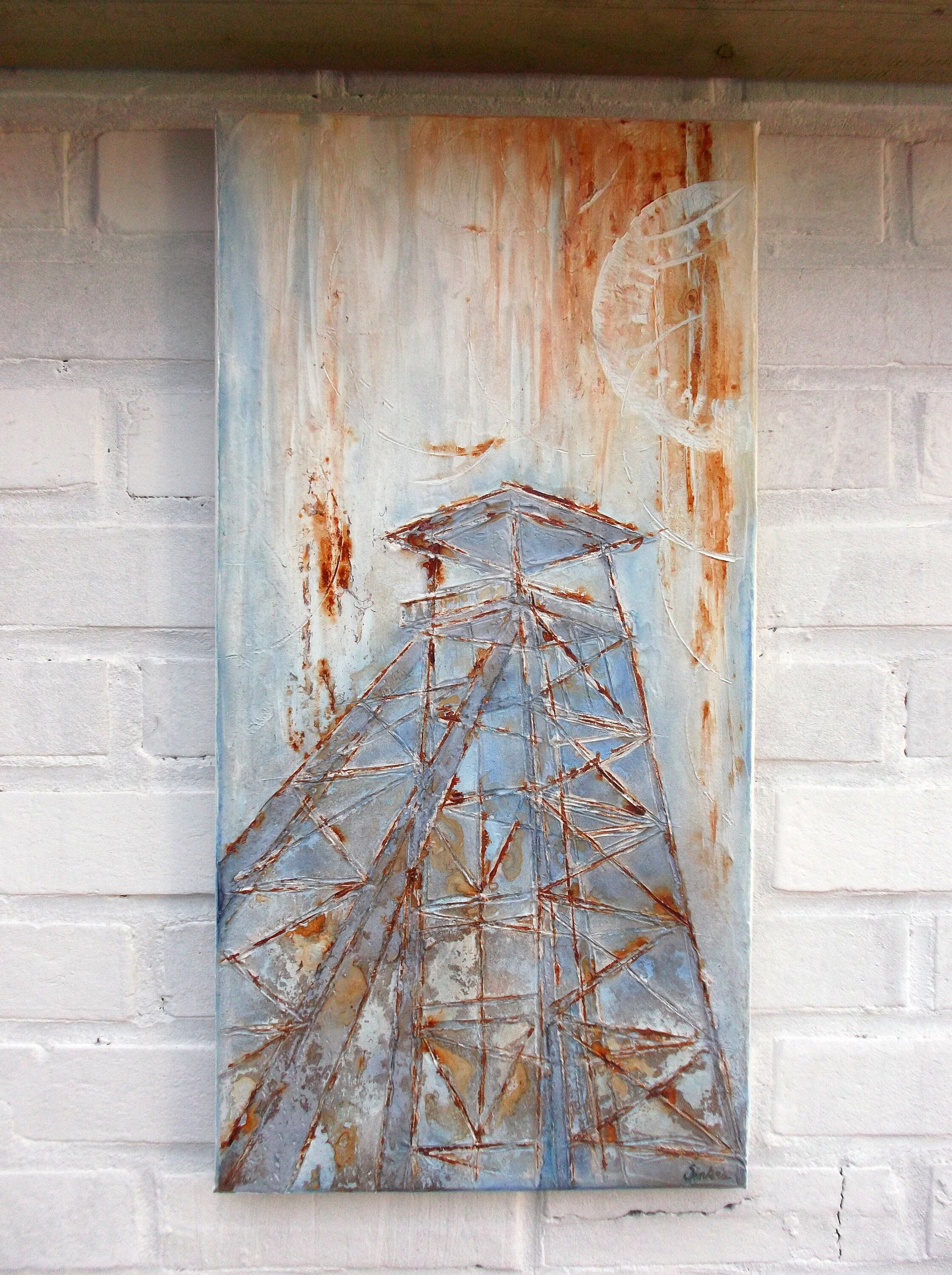 Au Travers - Tableau sur Les Chevalements de La Mine.