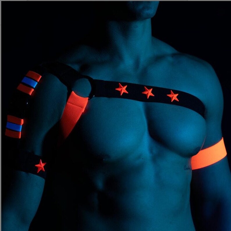 Glow Side Shoulder Harness for Men Fitness Rave Harness Etsy
