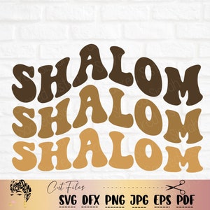 Shalom SVG-Hebräisch SVG-Shalom Retro SVG-Religiöse SVG