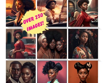 Over 250 images, Black Girl png, digital art,clip art,African American Goodnotes,Printables,Black Girl Planner,African American art,Journals