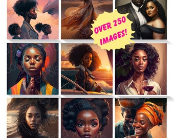 Over 250 images, Black Girl png, digital art,clip art,African American Goodnotes,Printables,Black Girl Planner,African American art,Journals