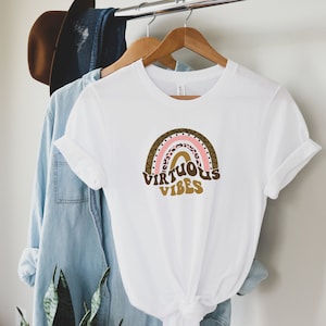 Boho rainbow tee, virtuous vibes T- shirt, virtuous woman, modest clothing,Israelite clothing, Hebrew clothing, proverbs 31 woman