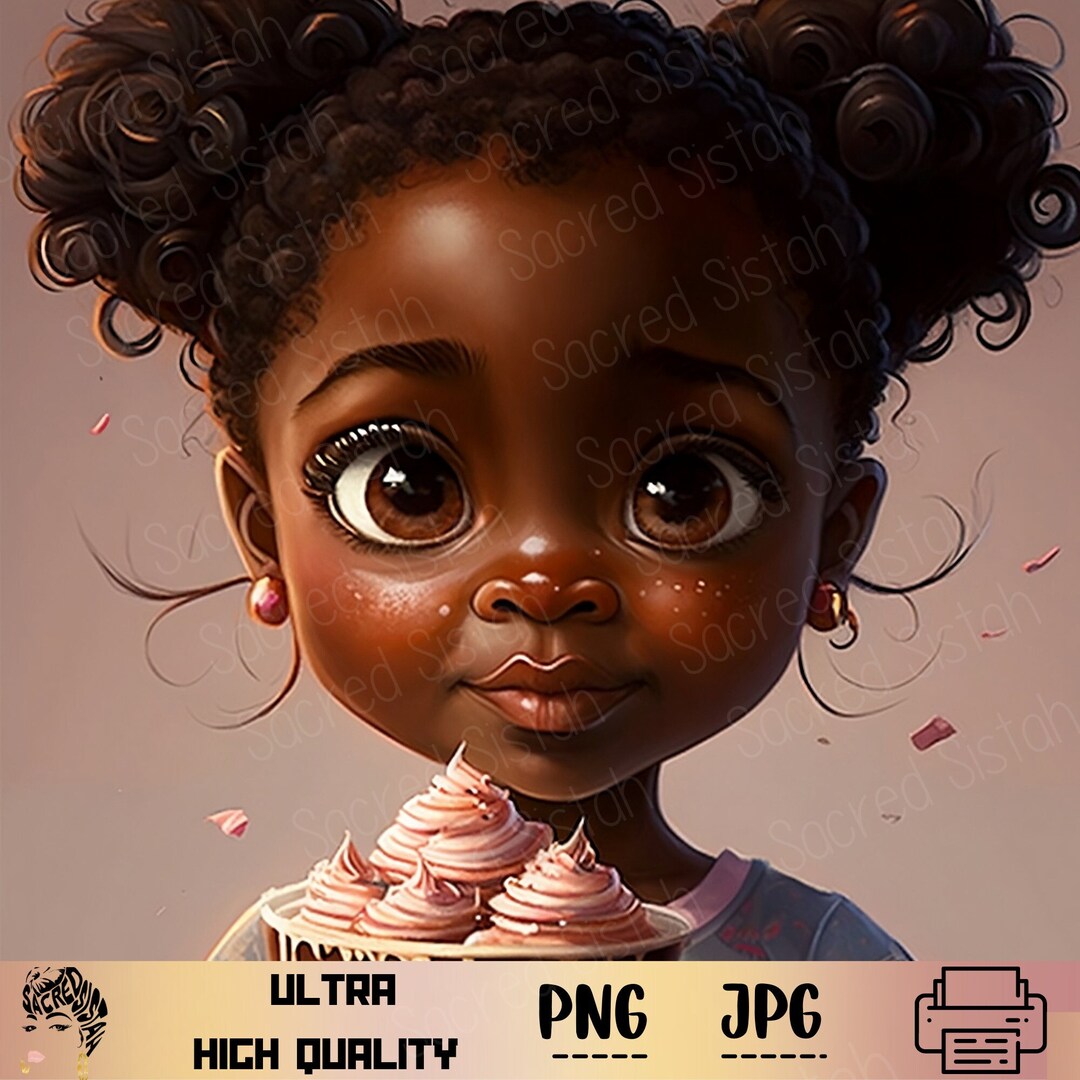 Adorable Black Girl Art, African American, Print on Demand,candyland ...
