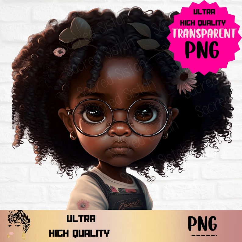 Cute Black Girl With Glasses PNG, Little Black Girl Png, Black Girl Png ...