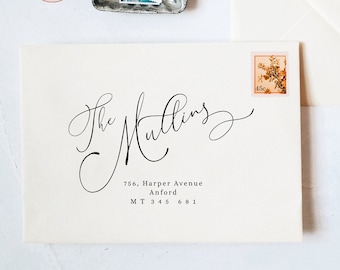 Envelope Address Template Instant Download Printable Wedding Envelope Addressing Template Fully Editable Modern Calligraphy 7 Sizes Mullins