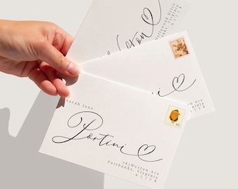Wedding Envelope Addressing Template, Minimalist Calligraphy (Digital Download)