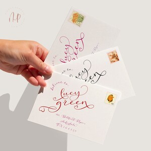 Printable Envelope Address Template, Editable Love Heart Calligraphy Valentines Envelope, DIY Wedding Address A7 Envelope, Custom Color