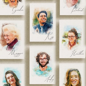 Custom Name Place Card, Watercolor Guest Portrait, Custom Wedding Favors, Seating Chart, Wedding Illustration for Guest, Escort Cards, Gift