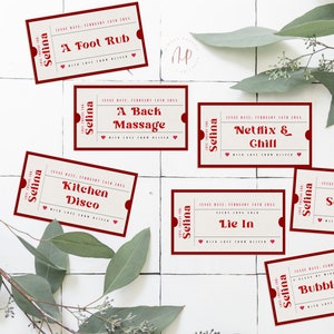 Plantilla de cupón de amor, vale de regalo de San Valentín imprimible, vales de amor editables personalizados, regalo imprimible, libro de cupones personalizado, descarga
