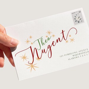 Christmas Envelope Address Template Printable, Fun Calligraphy Holiday ...