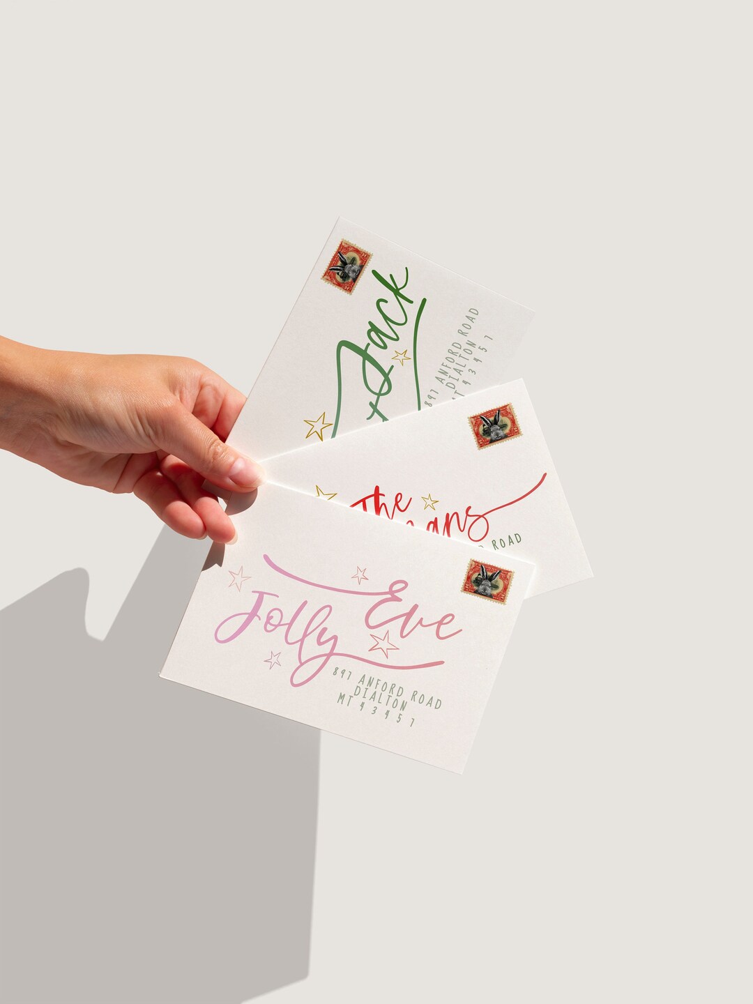 Christmas Envelope Address Template Printable, Calligraphy Holiday ...