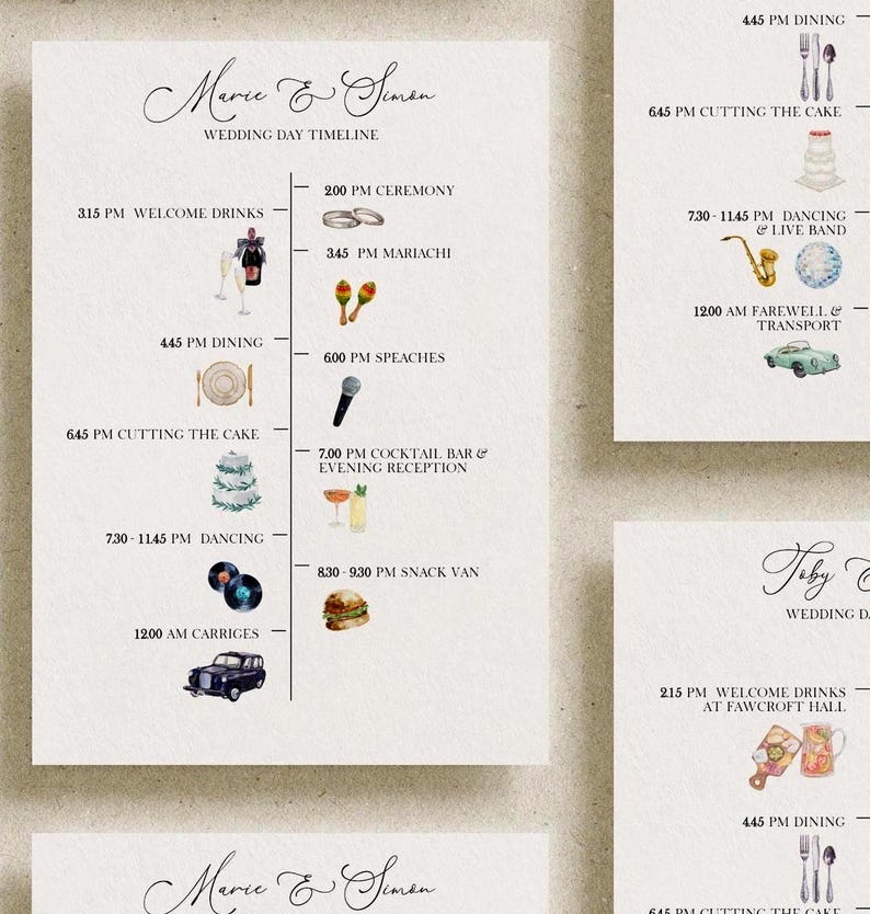 Template Wedding Timeline Template, Editable DIY Wedding Itinerary Template, 160+ Watercolor Illustration icons, Editable Printable Wedding Program. Illustrated wedding order of events printable. Editable printable itinerary with icons.
timeline card  
wedding timeline  
timeline template  
wedding template  
events itinerary  
itinerary template  
events template  
invitation template  
wedding day timeline  
wedding day template  
wedding itinerary  
diy wedding template  
wedding program