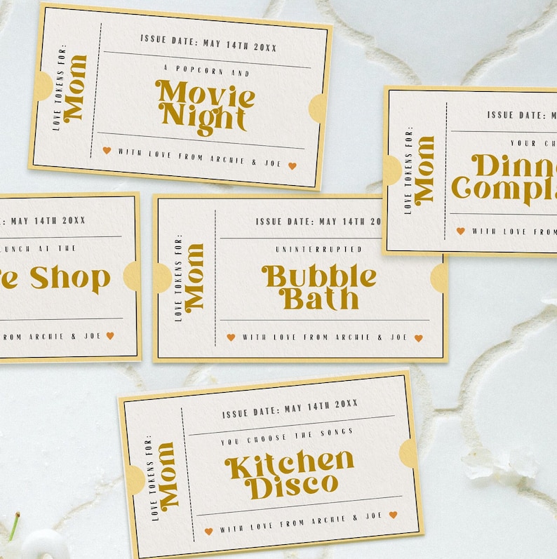 Printable Mother's Day Coupons Template Mom Gift Coupon Book Instant