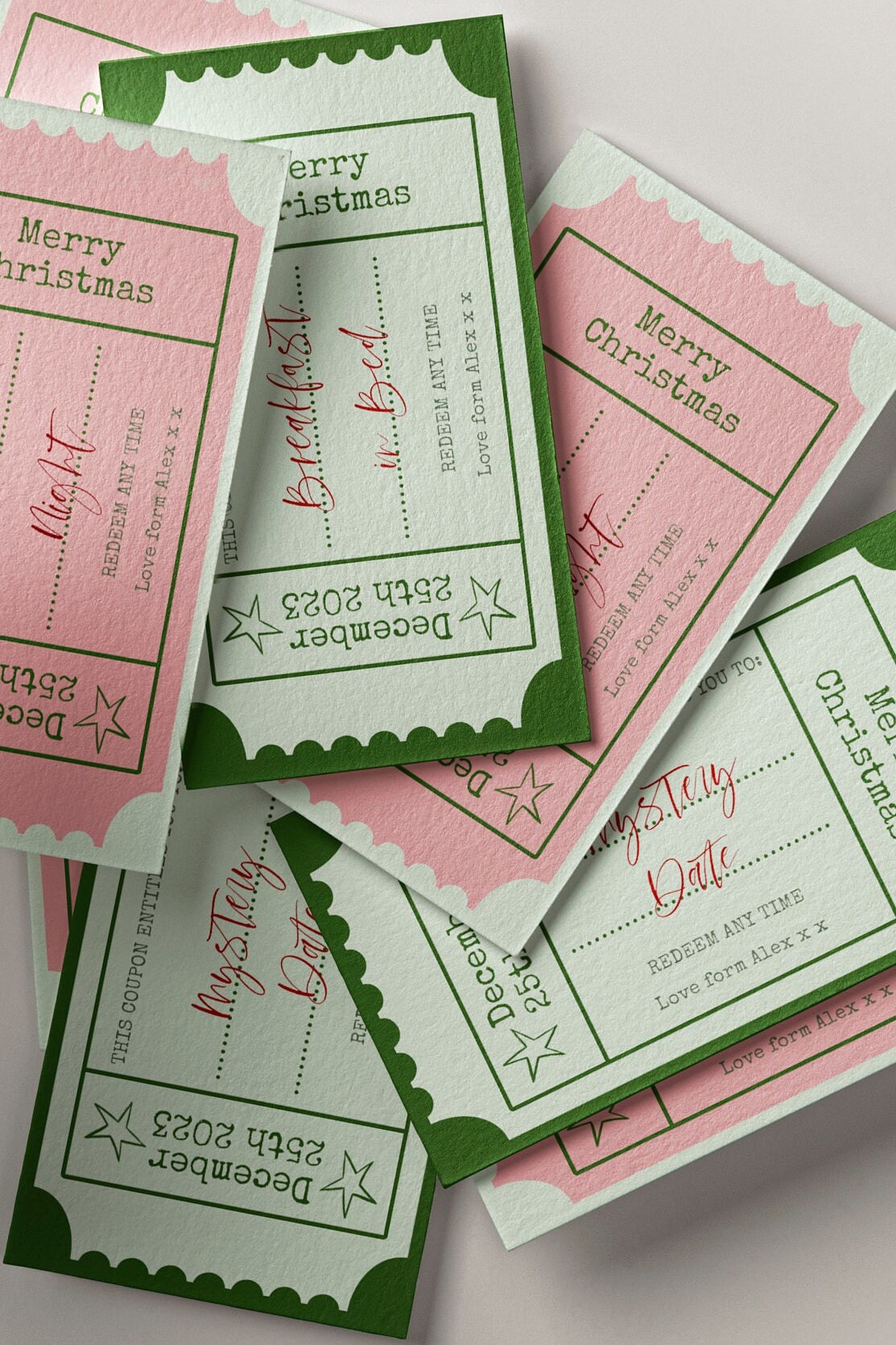 Christmas Gift Tokens Editable Custom Love Tokens - Etsy