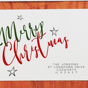 Christmas Envelope Address Template 3 Sizes, A7 Printable Calligraphy ...