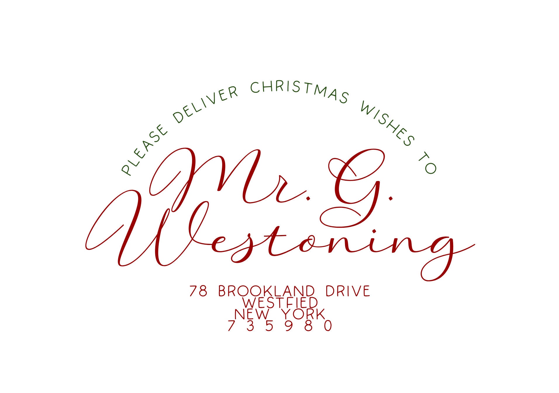Christmas Envelope Address Template, Printable Calligraphy Holiday ...