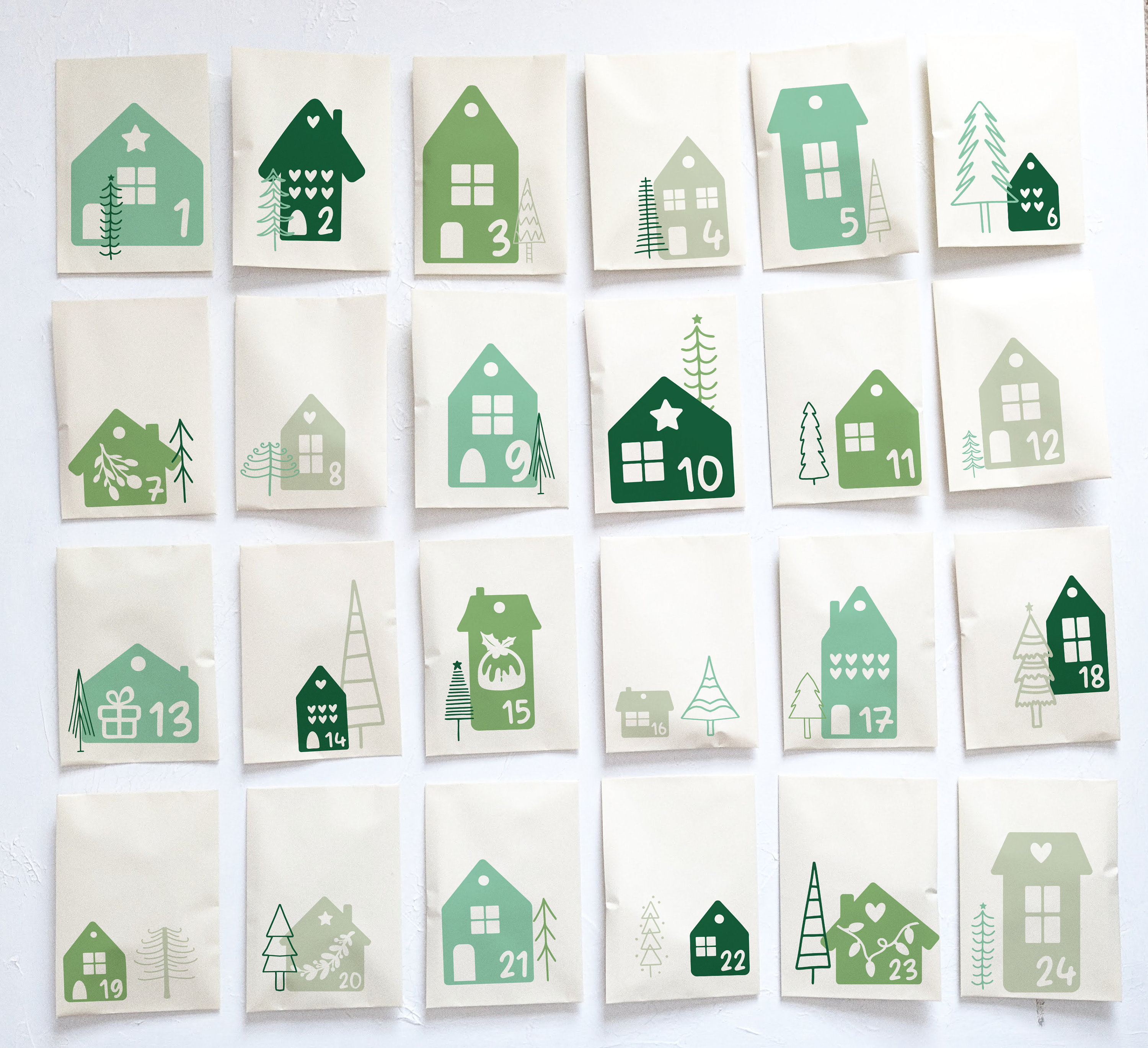 Printable Advent Calendar Envelopes Templates Print Your Own - Etsy