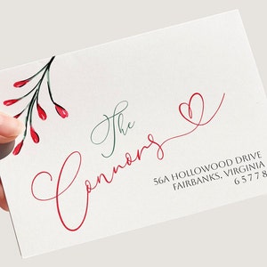 Printable Holiday Envelope Address Template, Christmas Envelopes ...