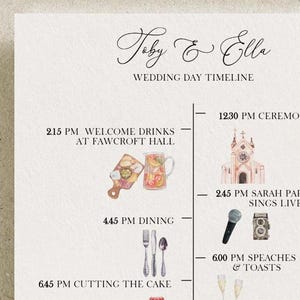 DIY wedding timeline template. Printable wedding day 5x7 order of events
timeline template
itinerary template
wedding day timeline wedding day template wedding itinerary
diy wedding template
printable timeline
illustrated itinerary
watercolor wedding
infographic program
wedding day program
editable timeline