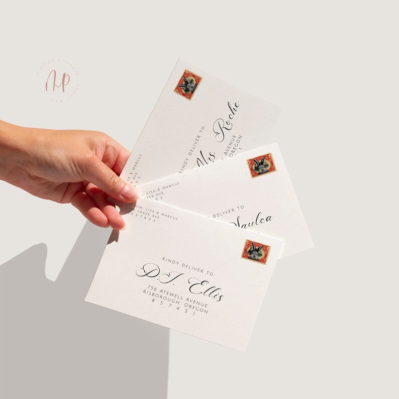 Envelope Address Template Printable Minimalist Wedding Invitation