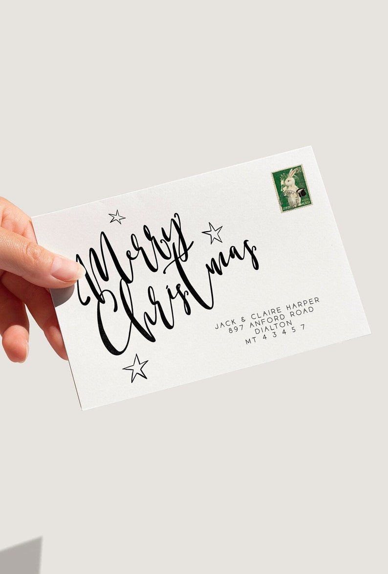 Christmas Envelope Address Template 3 Sizes, Printable Calligraphy ...