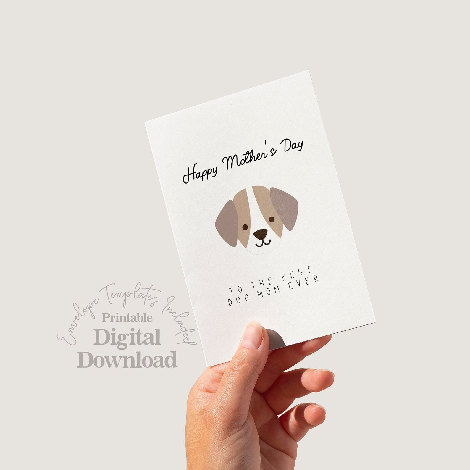Printable Dog Mom Card Digital Printable Mother's Day Card From Dog ...